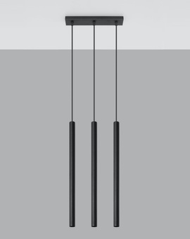 Lampa wisząca PASTELO 3 czarna + 3x Żarówka LED G9 3000K Ciepła 3W 192lm