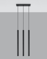 Lampa wisząca PASTELO 3 czarna + 3x Żarówka LED G9 3000K Ciepła 4,5W 510lm