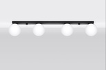 Plafon YOLI 4 czarny + 4x Żarówka LED G9 4000K Zimna 4,5W 460lm