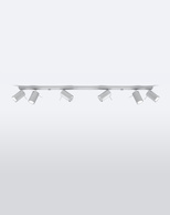 Plafon RING 6L szary + 6x Żarówka LED GU-10 4000K Zimna 7W 630lm