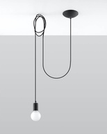 Lampa wisząca EDISON 1 LONG czarny + 1x Żarówka LED E27 3000K Ciepła 7,5W 620lm