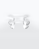 Plafon OCULARE 4 biały + 4x Żarówka LED GU-10 4000K Zimna 7W 630lm