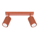 Plafon KARBON 2 ochra czerwona + 2x Żarówka LED GU-10 3000K Ciepła 7W 510lm
