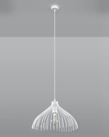 Lampa wisząca UMB biała + 1x Żarówka LED E27 4000K Zimna 7,5W 650lm