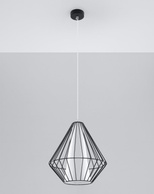 Lampa wisząca DEMI czarna + 1x Żarówka LED E27 3000K Ciepła 7,5W 620lm