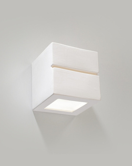 Kinkiet ceramiczny LEO LINE biały + 1x Żarówka LED E27 3000K Ciepła 7,5W 620lm