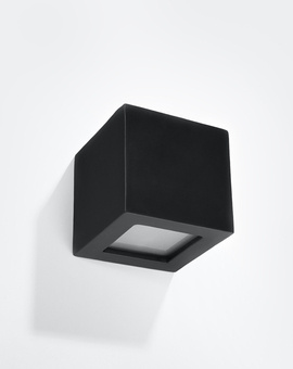Kinkiet ceramiczny LEO czarny + 1x Żarówka LED E27 3000K Ciepła 7,5W 620lm