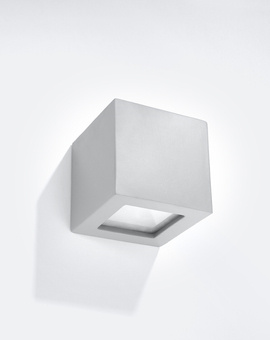 Kinkiet ceramiczny LEO szary + 1x Żarówka LED E27 4000K Zimna 7,5W 650lm