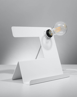 Lampa biurkowa INCLINE biała + 1x Żarówka LED E27 3000K Ciepła 7,5W 620lm
