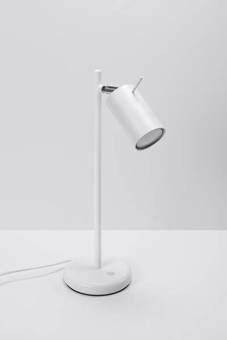 Lampa biurkowa RING biały + 1x Żarówka LED GU-10 4000K Zimna 7W 630lm