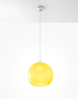 Lampa wisząca BALL żółta + 1x Żarówka LED E27 4000K Zimna 7,5W 650lm