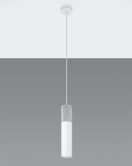 Lampa wisząca BORGIO 1 biała + 1x Żarówka LED GU-10 3000K Ciepła 7W 620lm