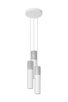 Lampa wisząca BORGIO 3P biały + 3x Żarówka LED GU-10 4000K Zimna 7W 630lm