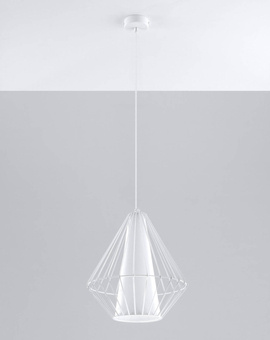 Lampa wisząca DEMI biała + 1x Żarówka LED E27 3000K Ciepła 7,5W 620lm