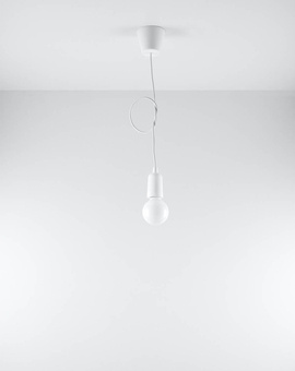 Lampa wisząca DIEGO 1 biała + 1x Żarówka LED E27 3000K Ciepła 7,5W 620lm
