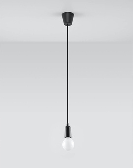 Lampa wisząca DIEGO 1 czarna + 1x Żarówka LED E27 4000K Zimna 7,5W 650lm