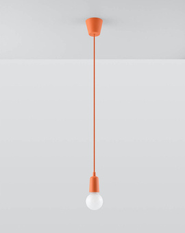 Lampa wisząca DIEGO 1 pomarańczowa + 1x Żarówka LED E27 3000K Ciepła 7,5W 620lm