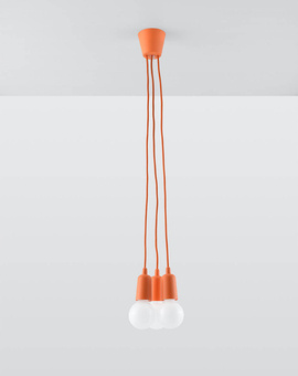 Lampa wisząca DIEGO 3 pomarańczowa + 3x Żarówka LED E27 3000K Ciepła 7,5W 620lm