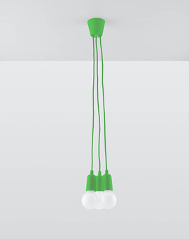 Lampa wisząca DIEGO 3 zielona + 3x Żarówka LED E27 4000K Zimna 7,5W 650lm