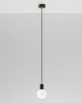 Lampa wisząca EDISON czarna + 1x Żarówka LED E27 3000K Ciepła 7,5W 620lm