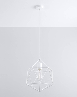 Lampa wisząca GASPARE biała + 1x Żarówka LED E27 4000K Zimna 7,5W 650lm