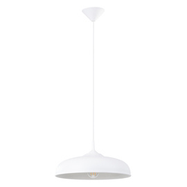 Lampa wisząca GINA biała + 1x Żarówka LED E27 4000K Zimna 7,5W 690lm