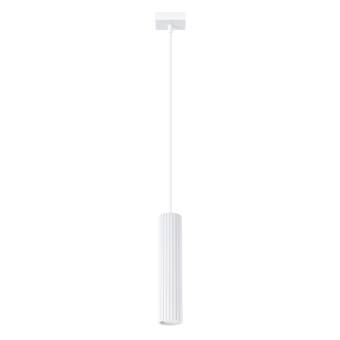 Lampa wisząca KARBON 1 biały + 1x Żarówka LED GU-10 4000K Zimna 7W 530lm