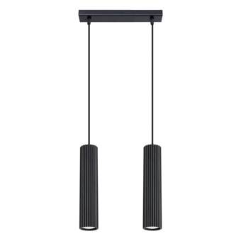 Lampa wisząca KARBON 2 czarny + 2x Żarówka LED GU-10 3000K Ciepła 7W 510lm