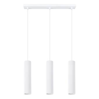 Lampa wisząca KARBON 3L biały + 3x Żarówka LED GU-10 3000K Ciepła 7W 510lm