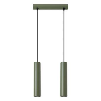 Lampa wisząca LAGOS 2 zielona oliwka + 2x Żarówka LED GU-10 3000K Ciepła 7W 510lm