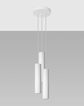 Lampa wisząca LAGOS 3P biały + 3x Żarówka LED GU-10 4000K Zimna 7W 630lm