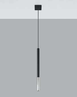 Lampa wisząca MOZAICA 1 czarny/chrom + 1x Żarówka LED G9 4000K Zimna 4,5W 530lm