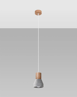 Lampa wisząca  QUBIC szara + 1x Żarówka LED E27 4000K Zimna 7,5W 650lm
