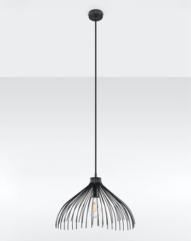 Lampa wisząca UMB czarna + 1x Żarówka LED E27 4000K Zimna 7,5W 650lm