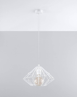 Lampa wisząca UMBERTO biała + 1x Żarówka LED E27 3000K Ciepła 7,5W 620lm