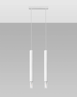 Lampa wisząca WEZYR 2 biała + 2x Żarówka LED G9 4000K Zimna 4,5W 530lm