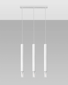 Lampa wisząca WEZYR 3 biała + 3x Żarówka LED G9 3000K Ciepła 4,5W 510lm