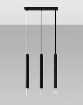 Lampa wisząca WEZYR 3 czarna + 3x Żarówka LED G9 3000K Ciepła 4,5W 510lm