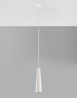 Lampa wisząca ceramiczna ELECTRA biała + 1x Żarówka LED GU-10 3000K Ciepła 7W 620lm