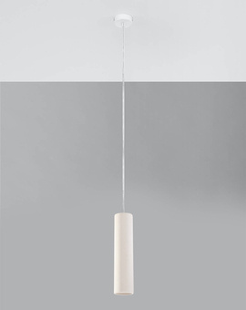 Lampa wisząca ceramiczna NANCY biała + 1x Żarówka LED GU-10 3000K Ciepła 7W 620lm