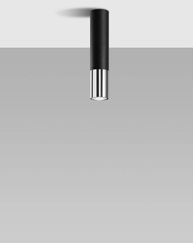 Plafon LOOPEZ czarny/chrom + 1x Żarówka LED GU-10 3000K Ciepła 7W 620lm