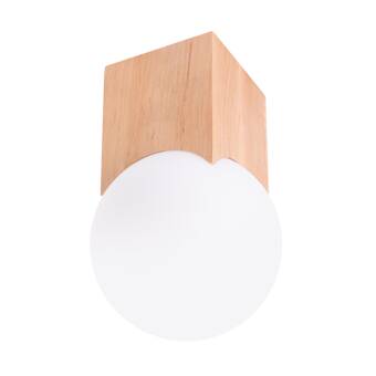 Plafon SOLIS naturalne drewno + 1x Żarówka LED G9 3000K Ciepła 4,5W 450lm