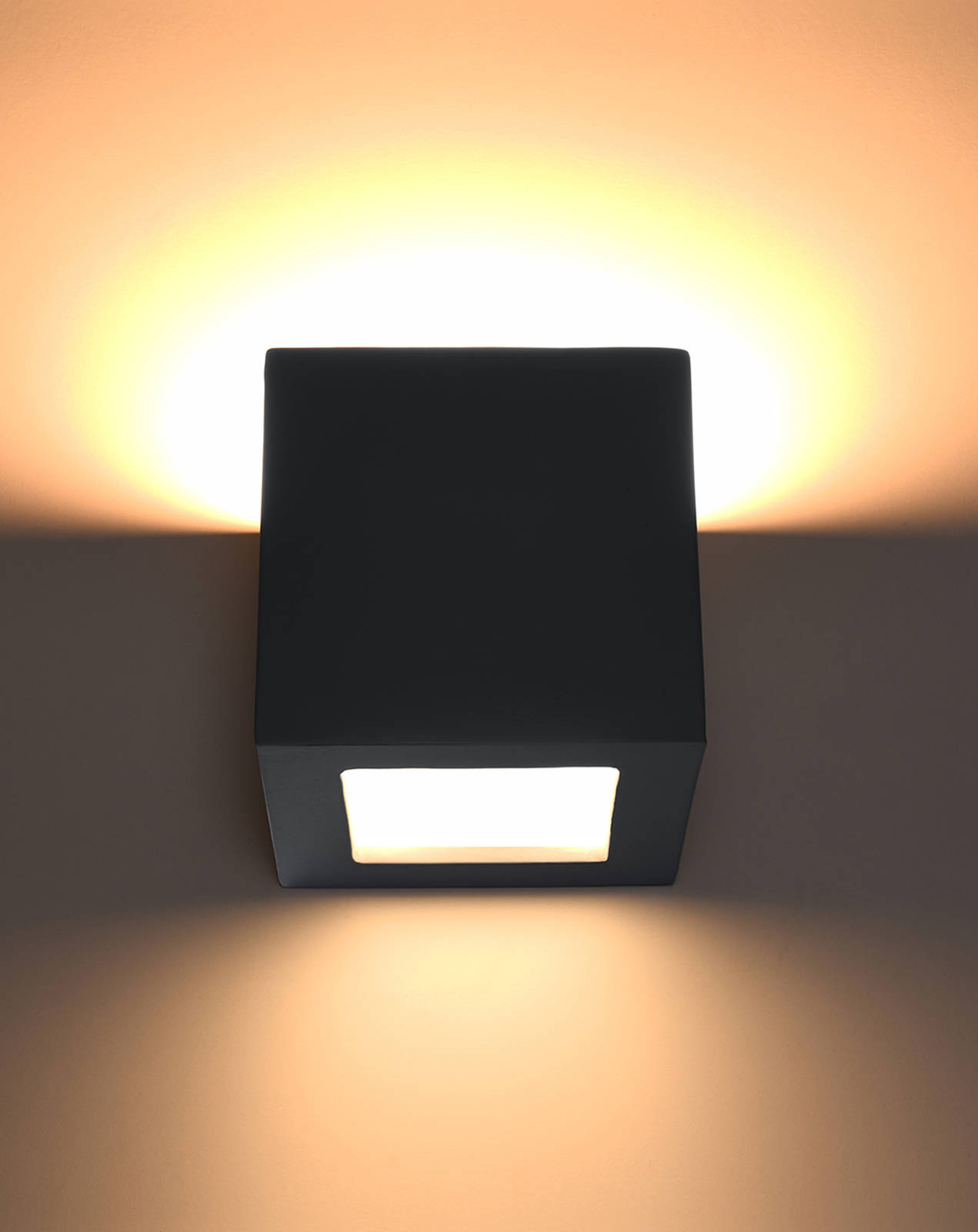 Kinkiet ceramiczny LEO czarny + 1x Żarówka LED E27 4000K Zimna 7,5W 650lm