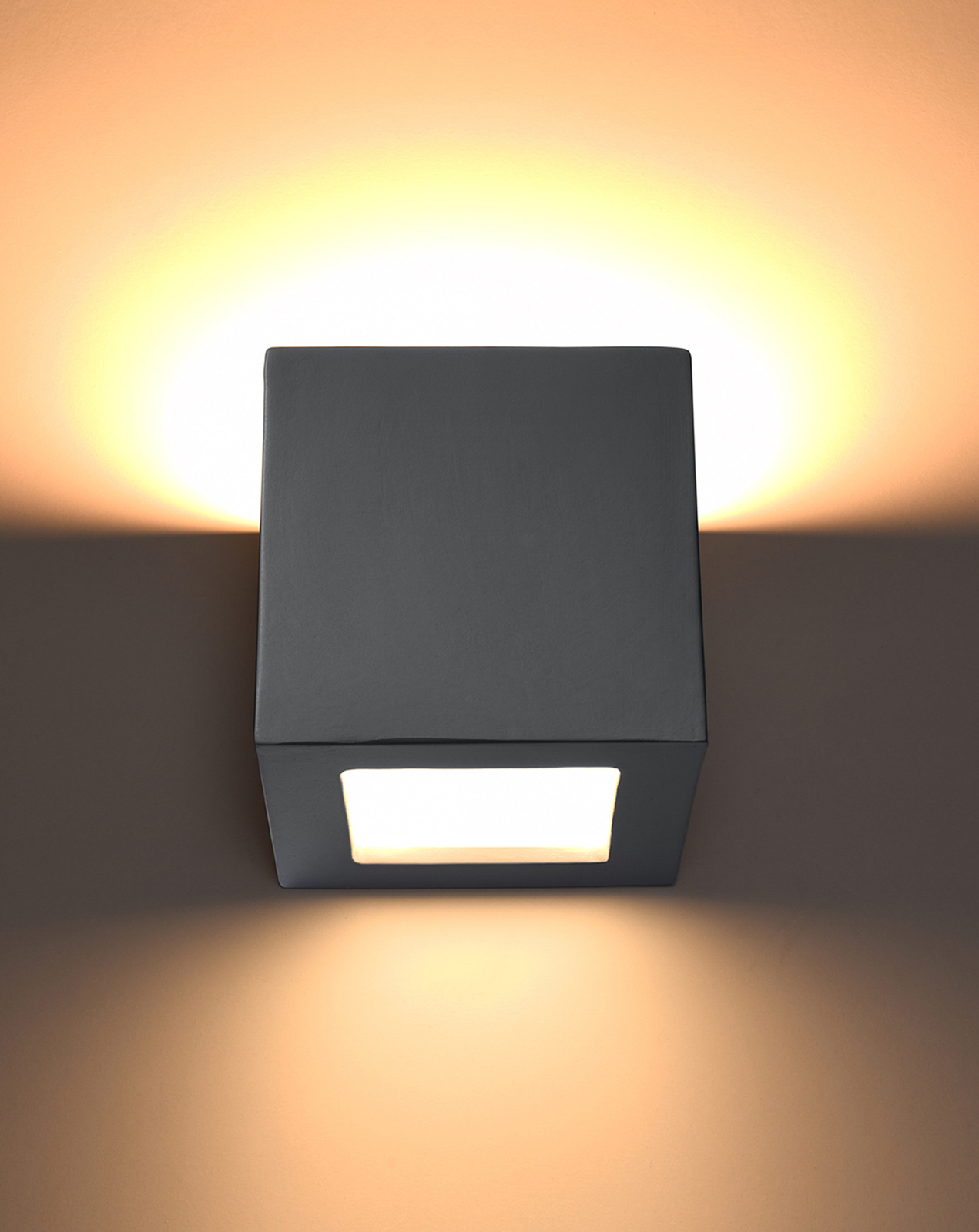 Kinkiet ceramiczny LEO szary + 1x Żarówka LED E27 3000K Ciepła 7,5W 620lm