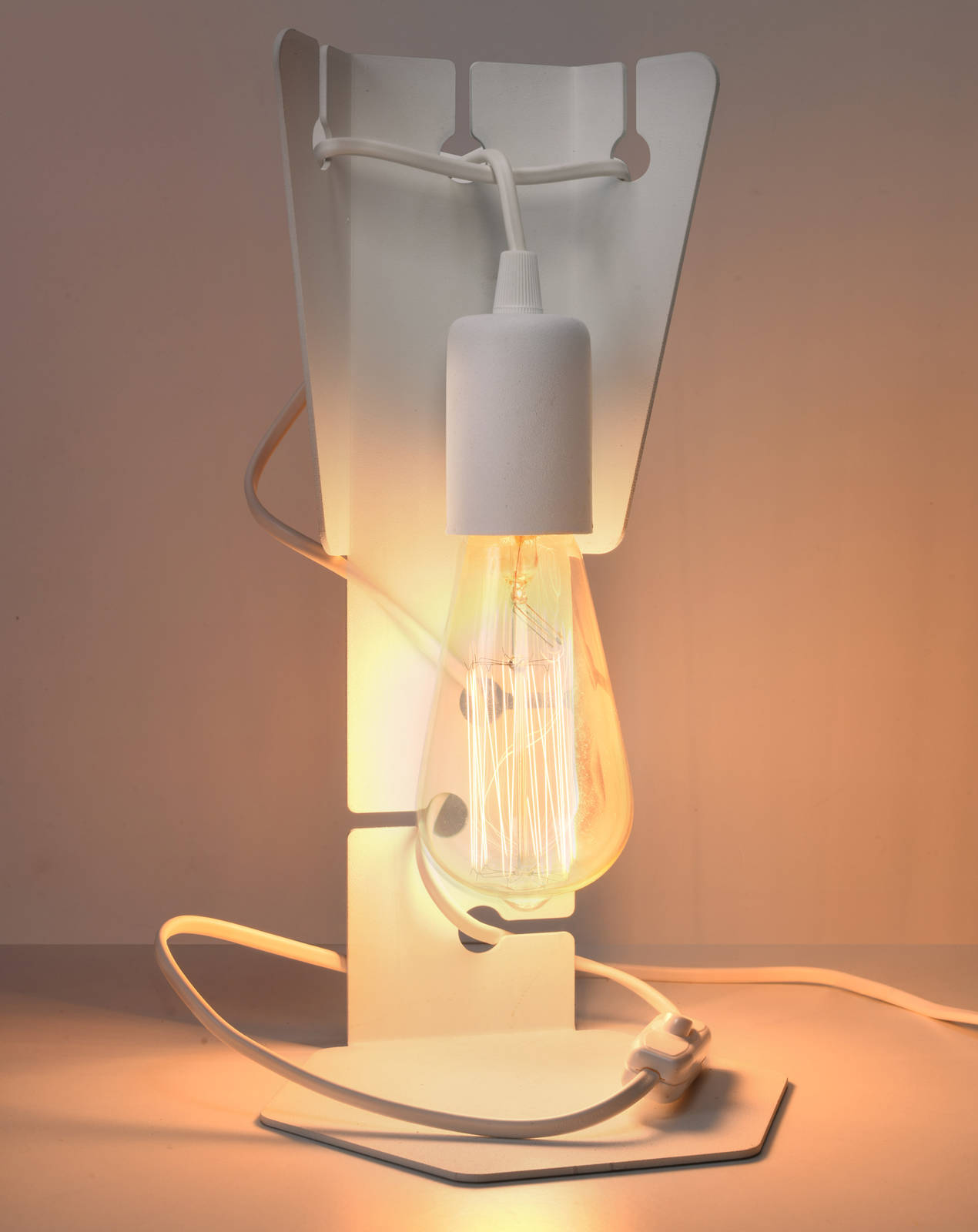 Lampa biurkowa ARBY biała + 1x Żarówka LED E27 3000K Ciepła 7,5W 620lm