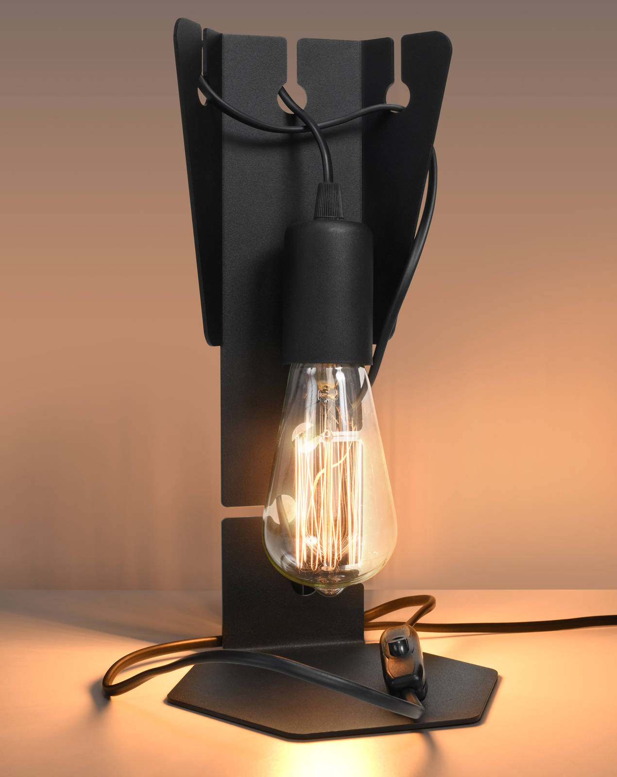 Lampa biurkowa ARBY czarna + 1x Żarówka LED E27 3000K Ciepła 7,5W 620lm