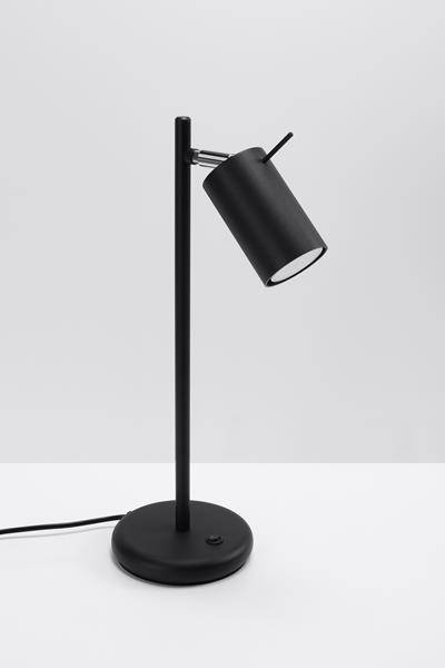 Lampa biurkowa RING czarna + 1x Żarówka LED GU-10 3000K Ciepła 7W 620lm