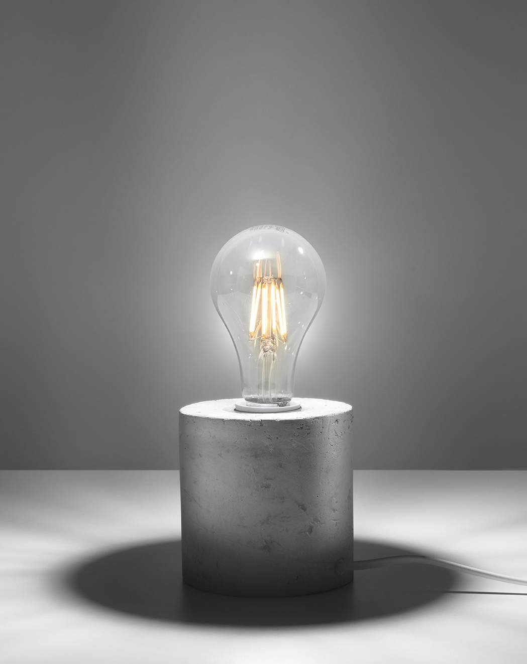 Lampa biurkowa SALGADO beton + 1x Żarówka LED E27 4000K Zimna 7,5W 650lm