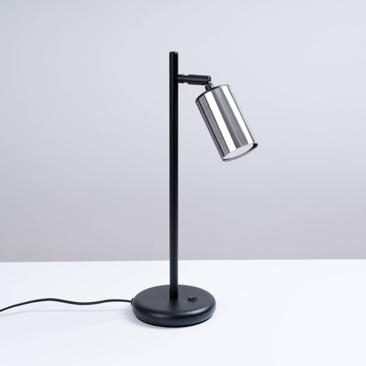 Lampa biurkowa WINX czarny/chrom + 1x Żarówka LED GU-10 3000K Ciepła 7W 510lm
