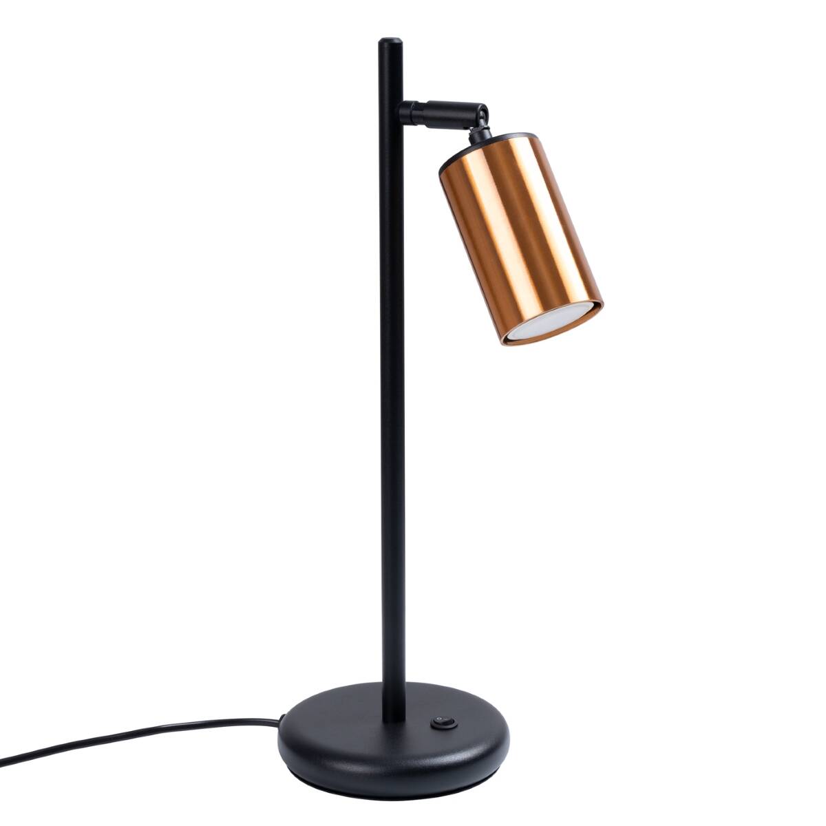 Lampa biurkowa WINX czarny/miedź + 1x Żarówka LED GU-10 3000K Ciepła 7W 510lm